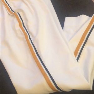 White Zara Pants Black Yellow Side Stripe 🖤💛